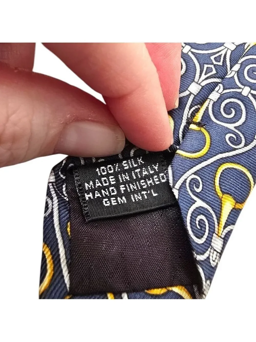 Paolo Gucci Vintage Hand Finished Italian Silk Horsebit Tie